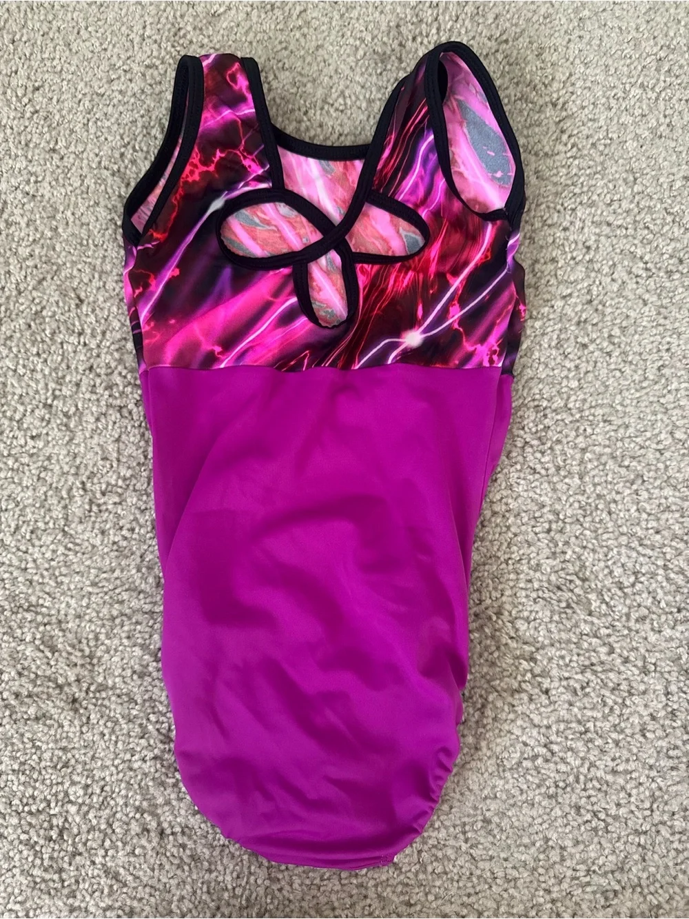 Gimnastics Leotard Girls Magenta & Neon Pink Active Leotard